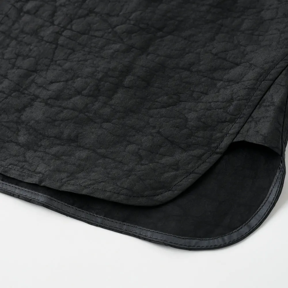 Old Money Style Men's Black Silk Gauze Shirt Heritage Tunic Top with Custom Horn Buttons Side Slit for Sophisticated Gentlemen