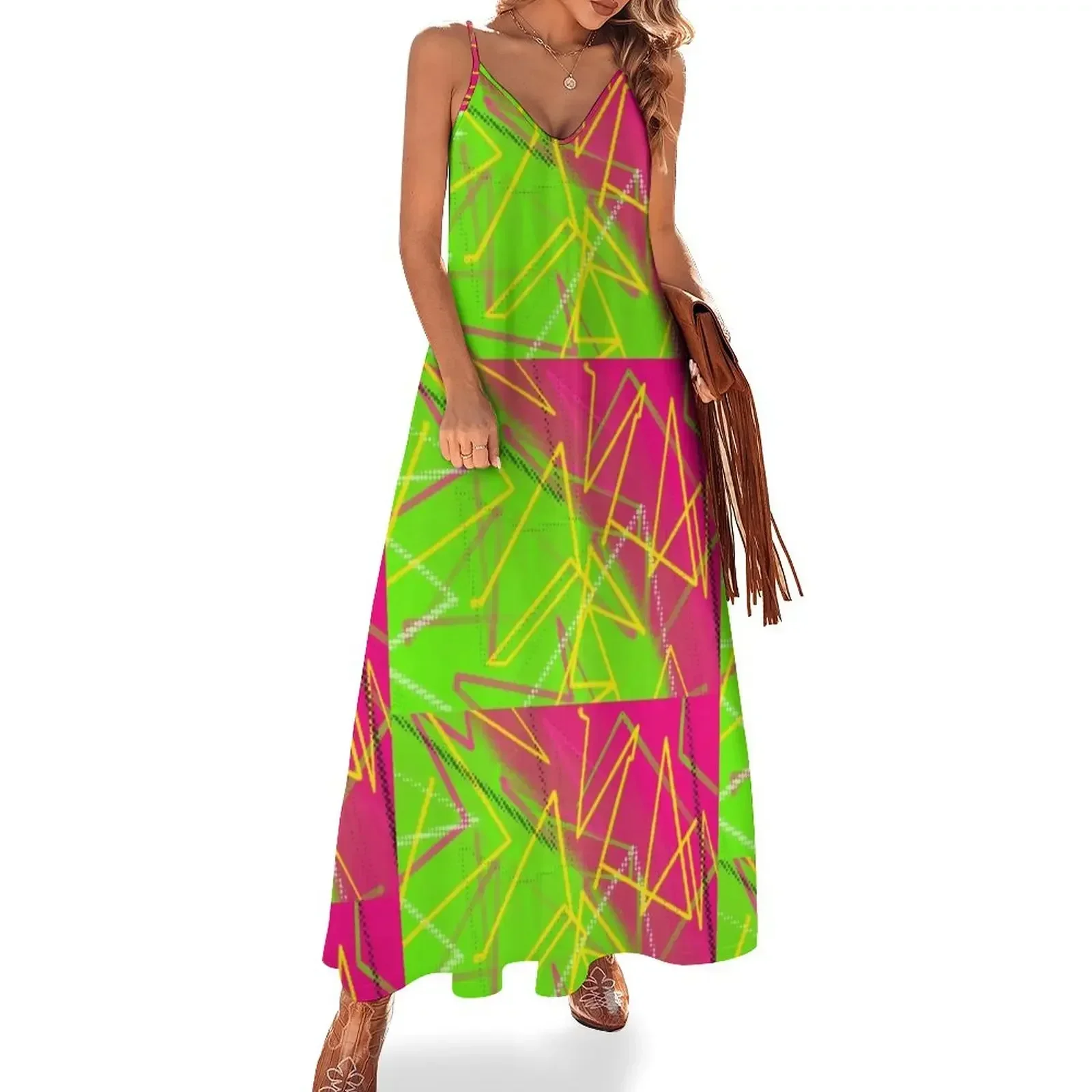 

Neon 80's Vibes Sleeveless Dress prom dress 2025 dress party night womens