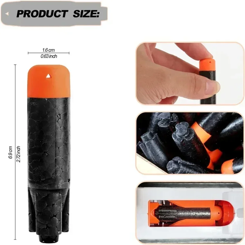 W40PCS رصاصات سوداء جديدة لحزمة إعادة تعبئة مسدسات الالعاب الترا The Ultimate In Darts Sniper Game متوافقة فقط Ultra Blaster #4