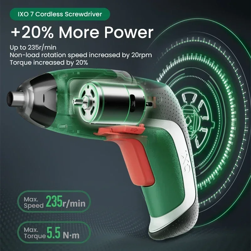 Bosch IXO7 Compact Hand Power Driver Kit USB Rechargeable Furniture Assembly Tool