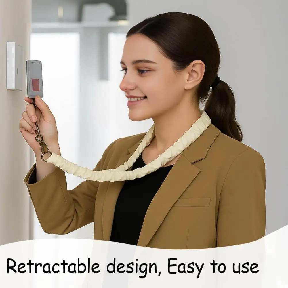 4 قطعة مجموعة حبل Scrunchie قابلة للتمدد مع حاملي بطاقات الهوية المقاومة للماء بطاقات تلسكوبية ناعمة شارة حبل معلق