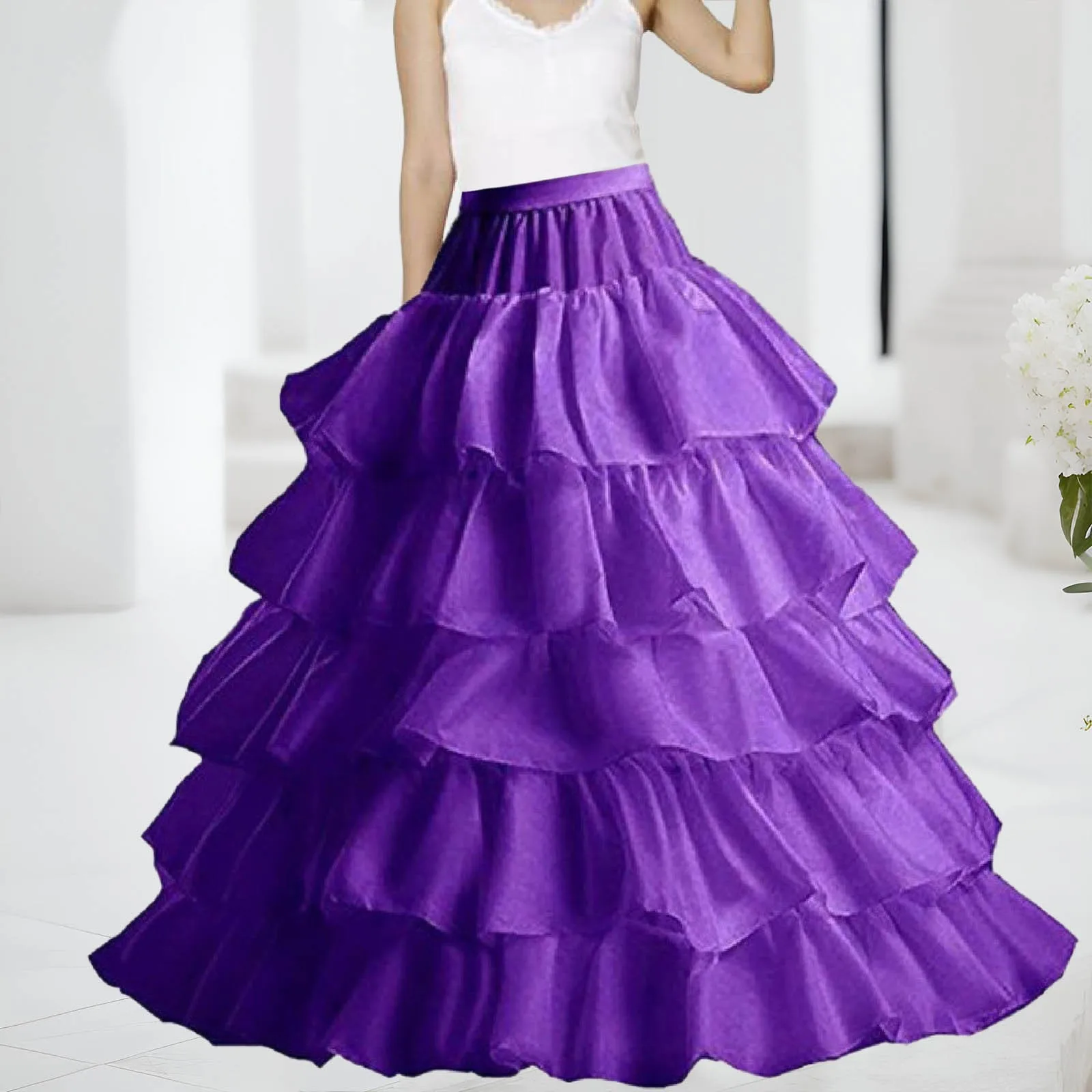 4 Hoops 5 Layers Ball Gown Petticoats Black Petticoat Crinoline Underskirt Big Ruffle Wedding Accessories Tulle Underskirts