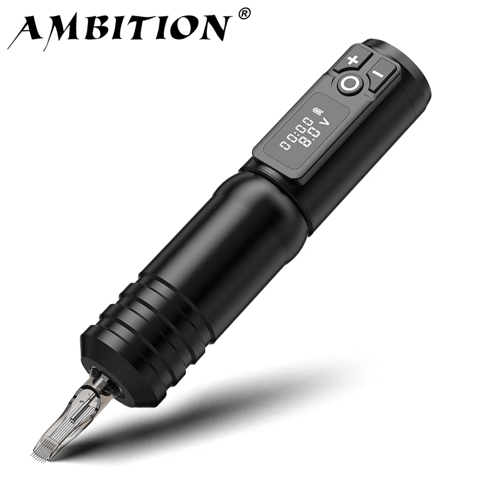 Ambition 2400mAh Flash Unlimited Wireless Tattoo Pen Stroke 3.5mm Machine 32mm Grip Direct Drive For Tattoo Body Artist