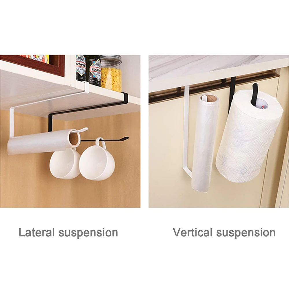 Hanging Kitchen Paper Towel Rack, Roll Paper, Plastic Wrap, Rag Storage Rack, For Kitchen, Cabinets, Bathroom Storage Rack