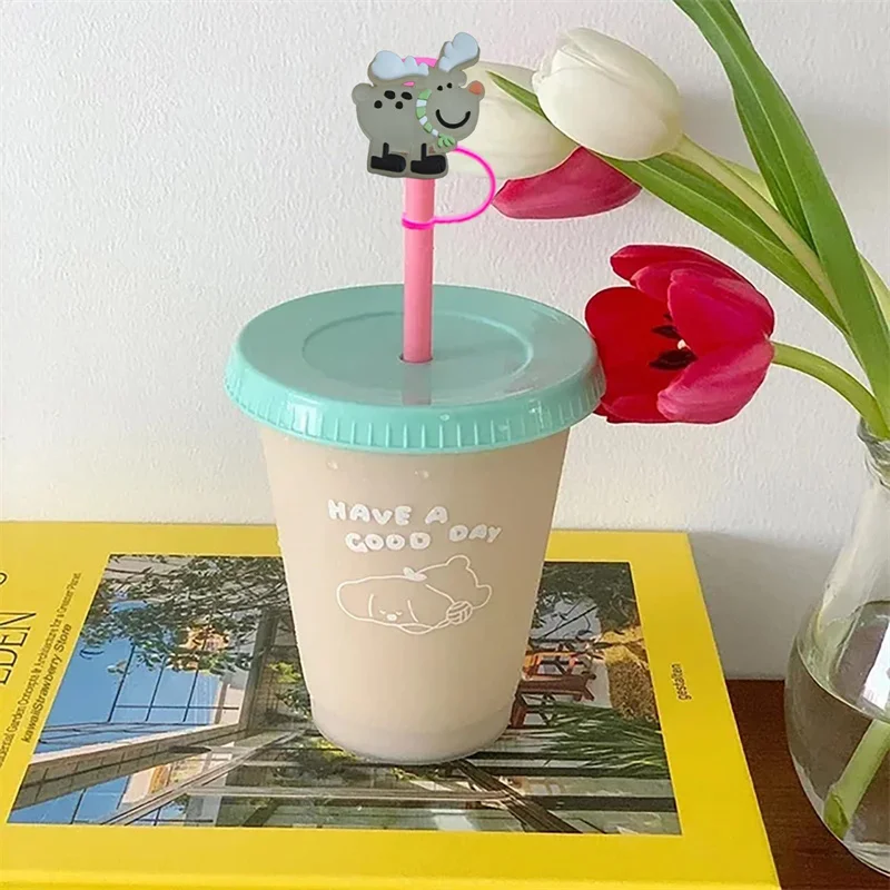 مضيئة عيد الميلاد موضوع 8 مللي متر 10 مللي متر سيليكون الغبار سبلاش برهان شرب اكسسوارات القش الأغطية غطاء سدادة القبعات العالية المعكرونة مصفاة