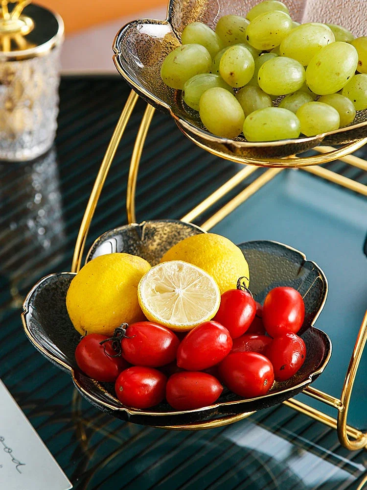 Internet celebrity light luxury style home living room multi-layer fruit plate snack plate coffee table minimalist modern high-e