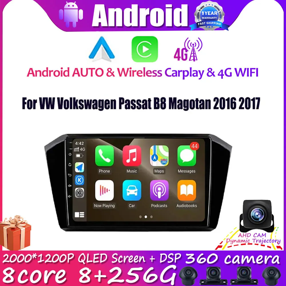 

10.1" IPS Screen Navigation GPS Car Radio DSP RDS Video Multimedia Player For VW Volkswagen Passat B8 Magotan 2016 2017 Carplay