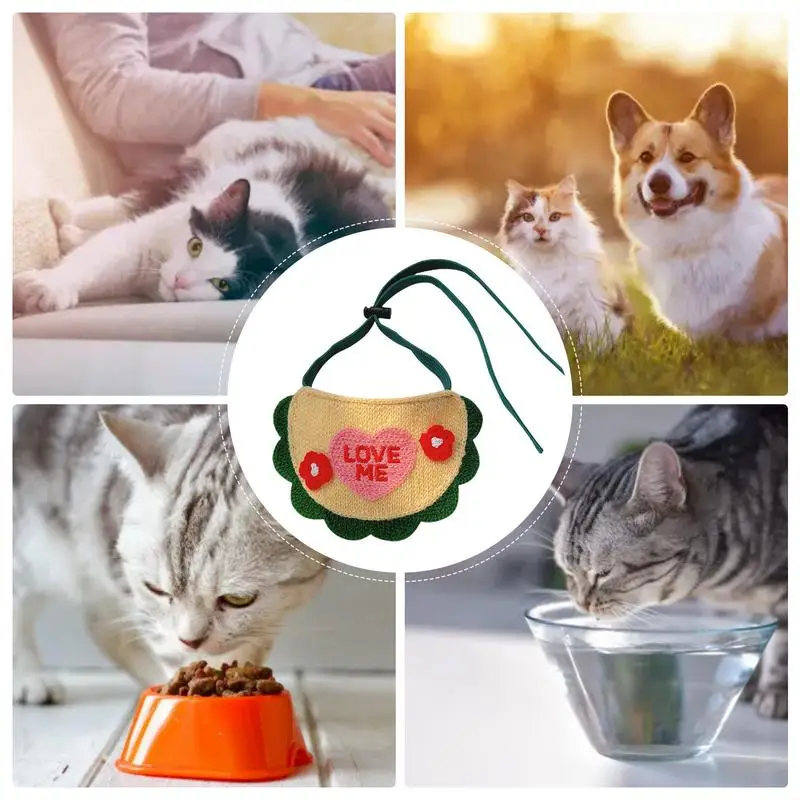 강아지 턱받이 귀여운 유행 개 스카프, 손으로 짠 고양이 강아지 목걸이, 편안한 조절 가능한 애완 동물 스카프 의상