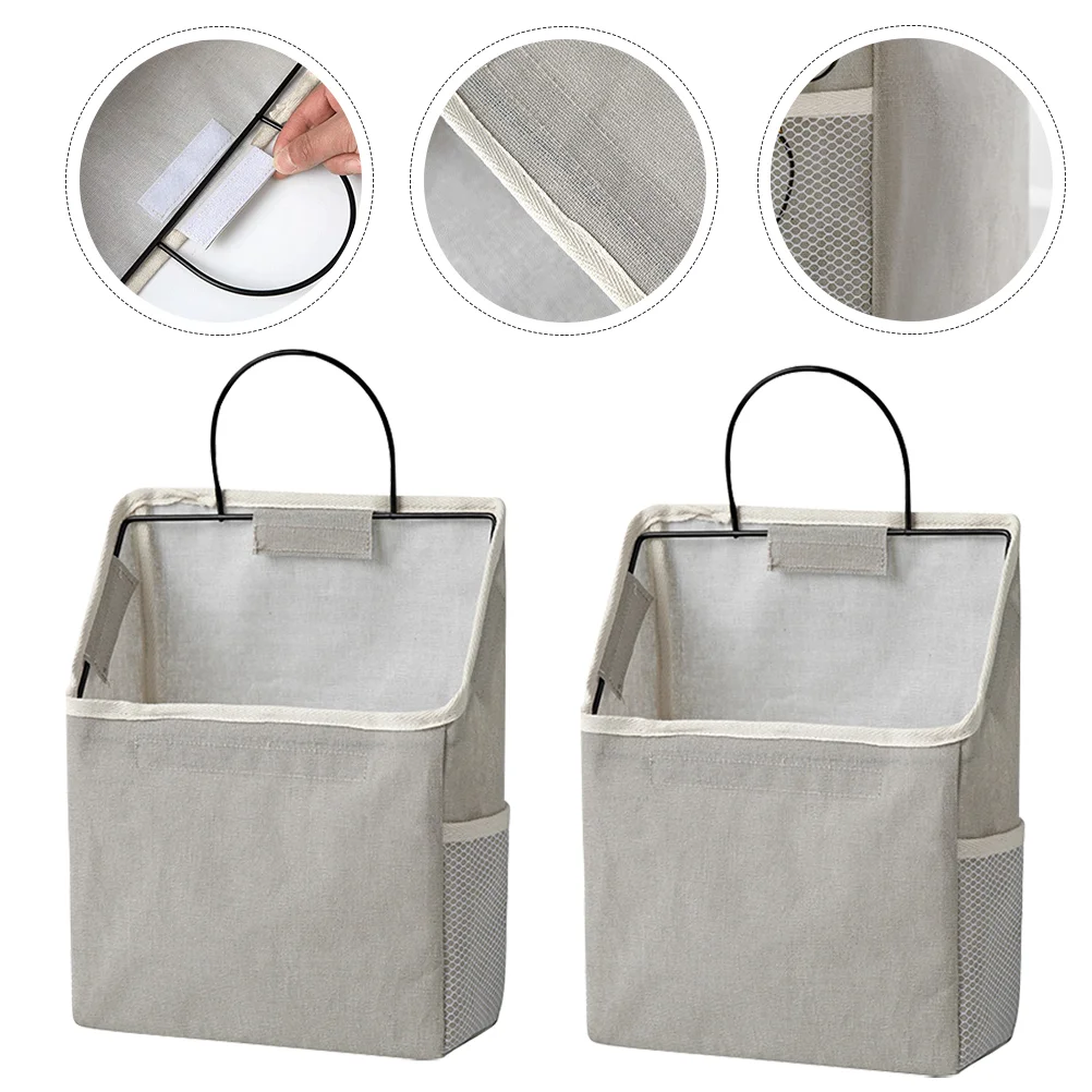 

2 Sets Wall-mounted Storage Bag Bags for Clothes Magazine Holder Polyester Cotton Door