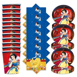 60pcs/lot Snow White Theme Napkins Girls Favors Cups Plates Happy Birthday Events Party Tableware Set Decorations Supplies