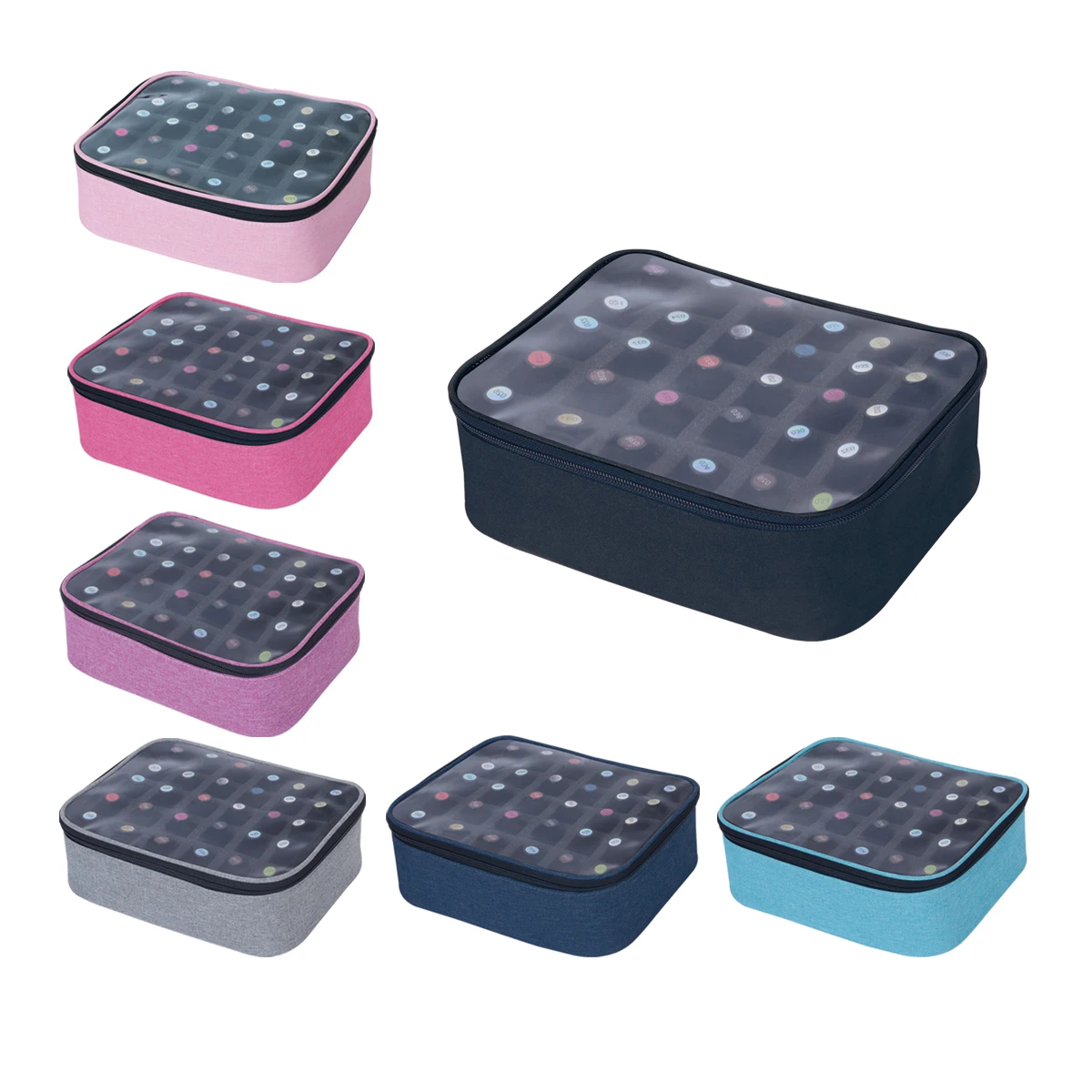 

30-Bottle Large Capacity Nail Polish Organizer - Portable Stylish Makeup Bag with Removable Dividers, Holds Up to 15ml/0.5fl.oz