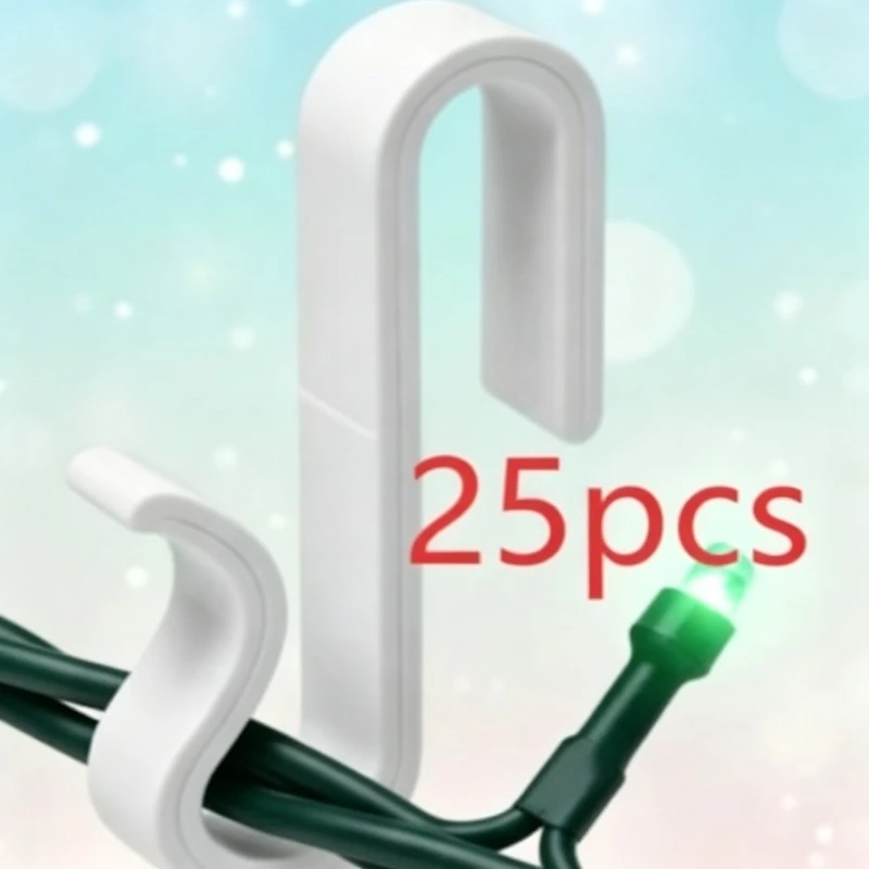 25pcs S-shaped Wire Bracket For String Lights and Cables Wire Clips Holder Cable Fastener Hooks