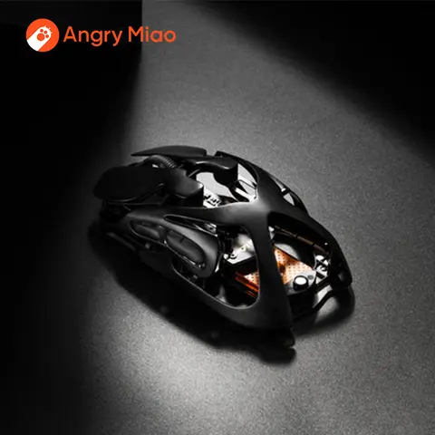 Angry Miao Infinity Gaming Wireless Mouse Metal Ultralight Hollow Hot-Swappable PAW3950 Dual 8K Wired Tri-Mode