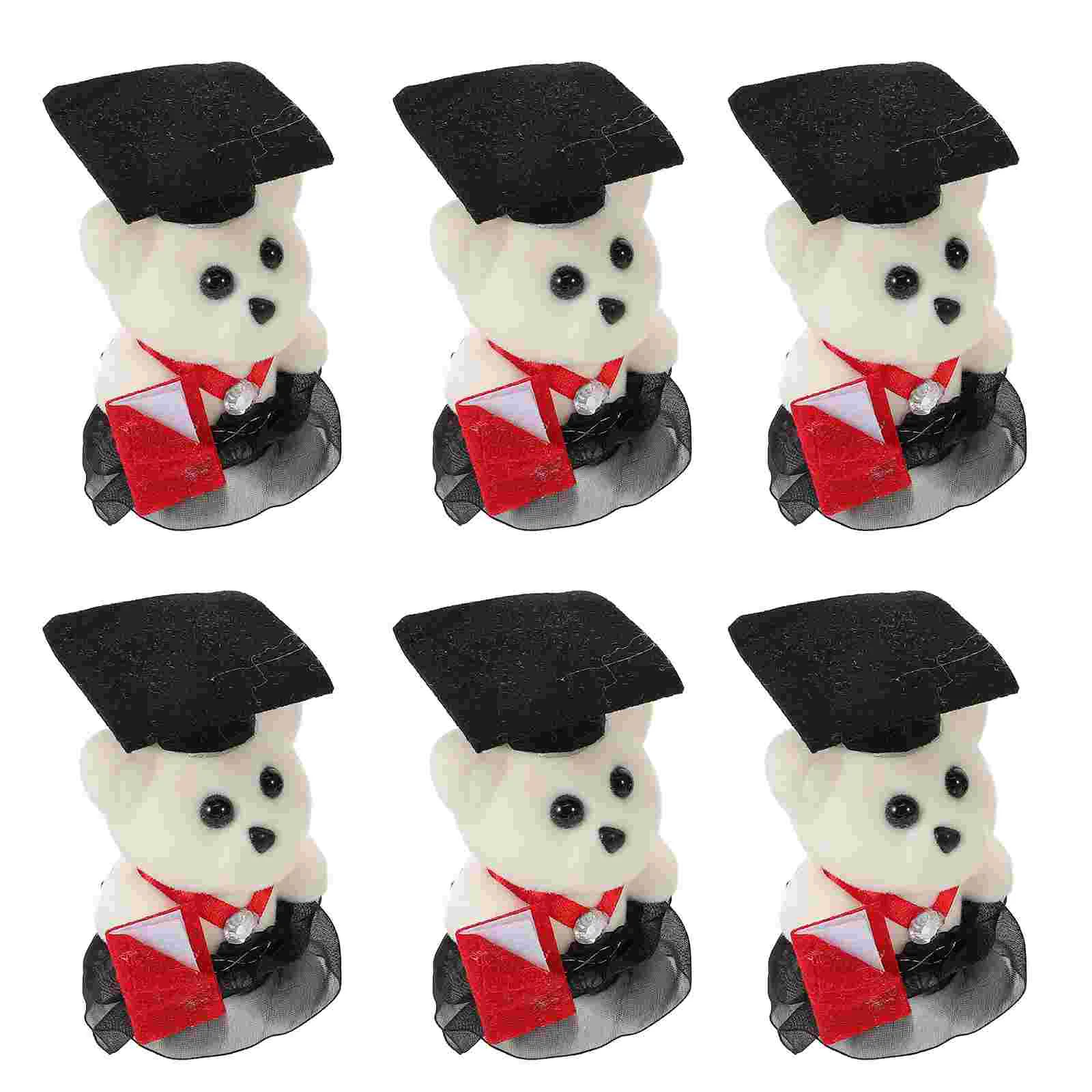 5 Pcs Graduation Season Dr Bear Bouquet Bears Ornaments Craft Plush Animals Decorations Filling