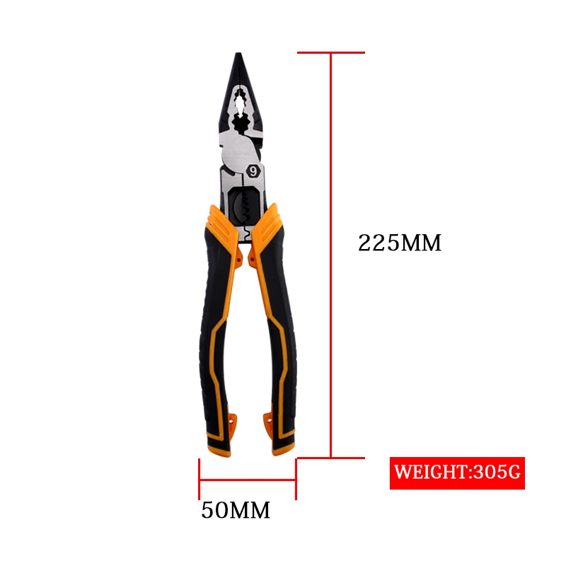 Professional Labor-saving Wire Stripping Machine Tiger Diagonal Pliers Set Cow Mouth Pliers Tools 10 Pieces Wholesale Price