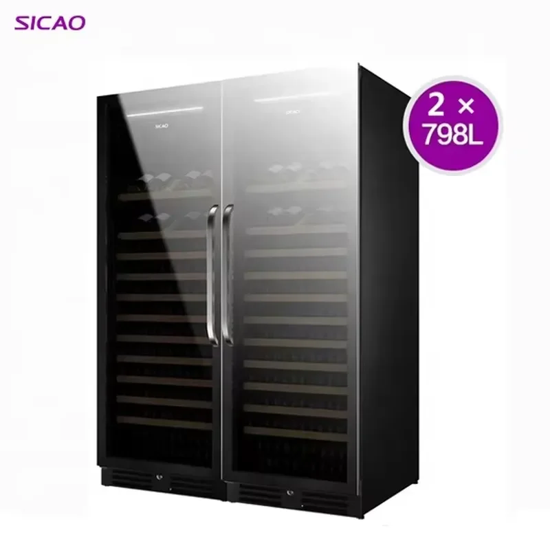 300 Bottle Wine Fridge Dual Zone Compressor Commercial Beverage Cooler Double Door Large Capacity Wine Cellar Cabinet for Bar
