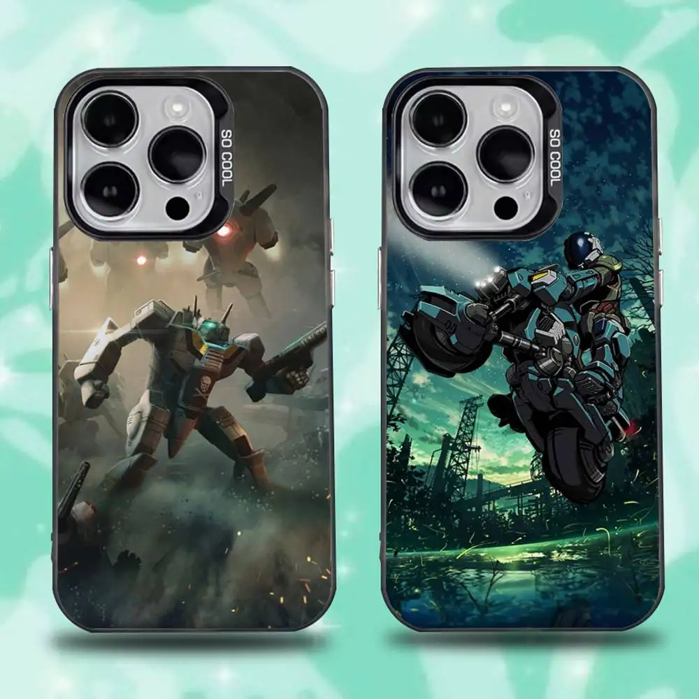 

R-Robotech Macross Phone Case For iPhone 16,15,14,13,12,11,Pro,Max,Plus,Mini,XS,SE Anti Fall Black Matte Hard Bumper