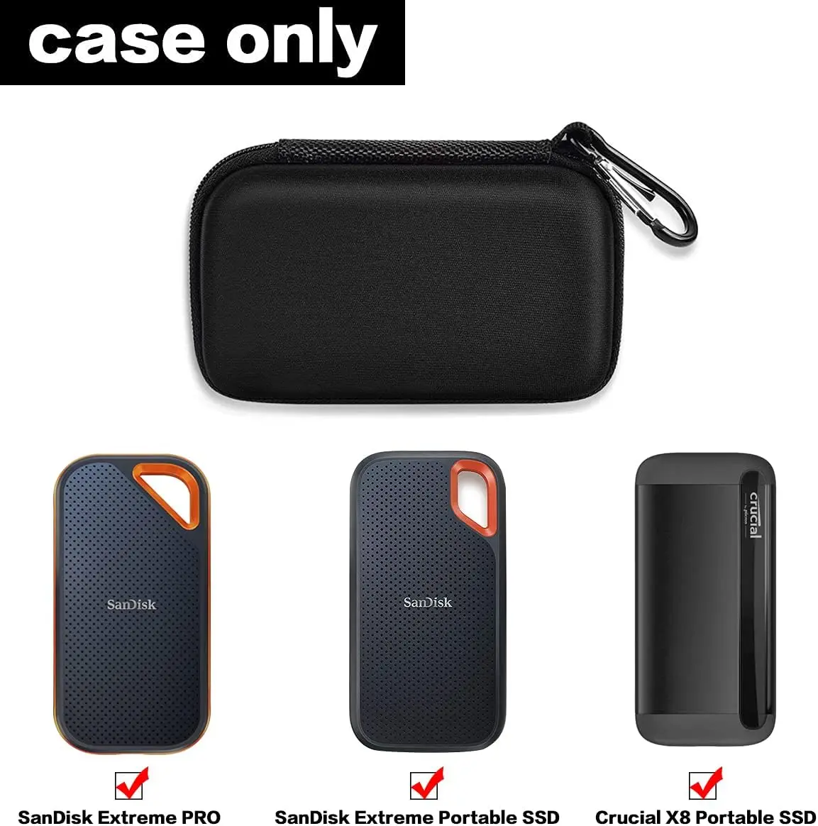 Hard Case Compatible with SanDisk Extreme PRO/for SanDisk 500GB 1TB 2TB 4TB Portable External SSD. Carrying  Holder(Box Only)