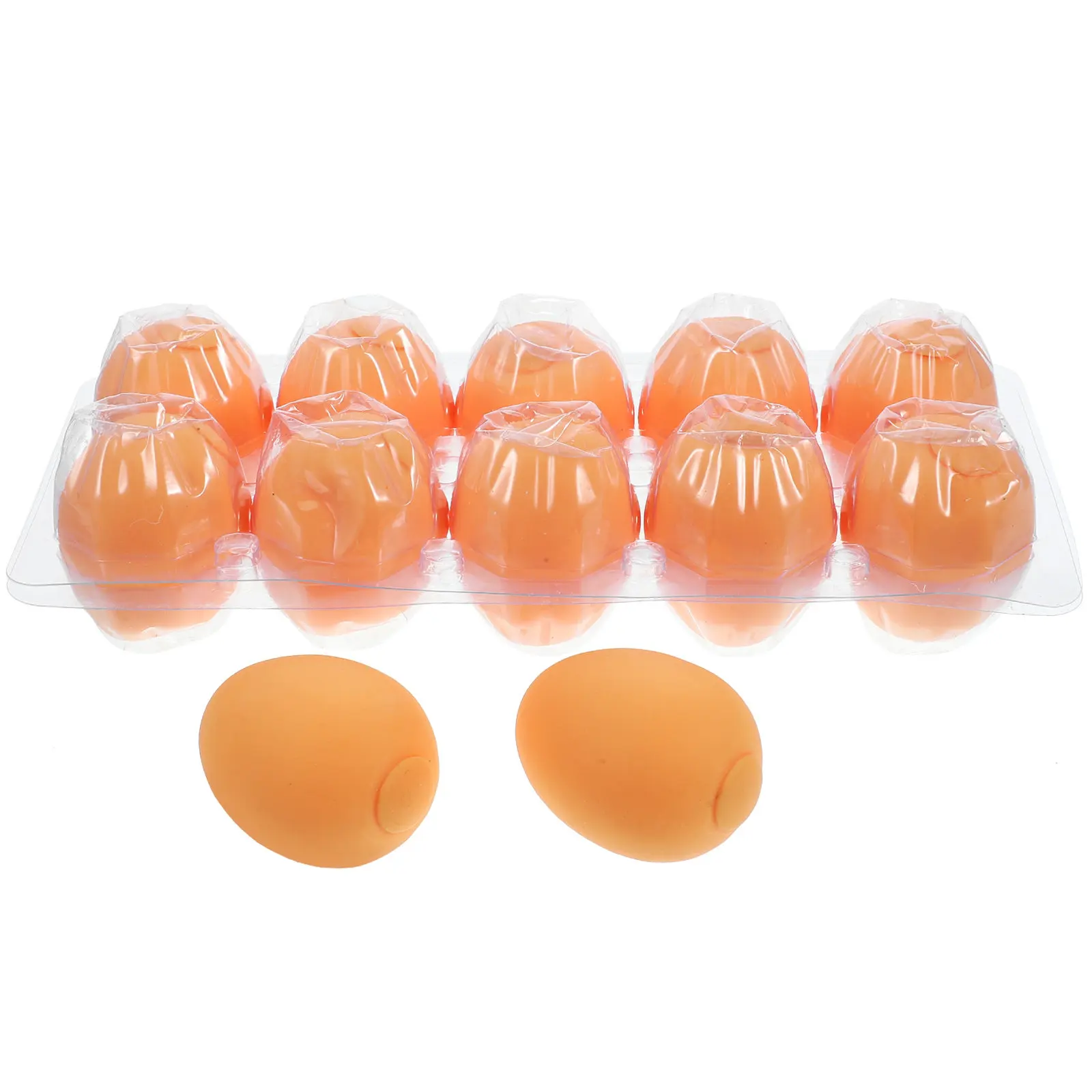 

12pcs Simulated Egg Realistic Squeeze Decompression For Stress Relief Hand Relaxing Fun Kids Adults Portable Egg Shape