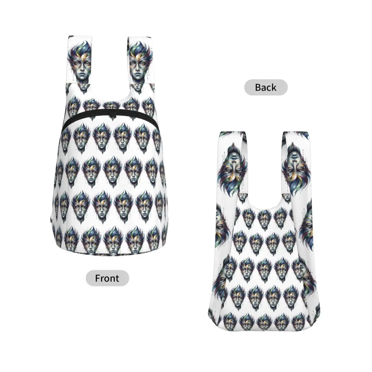 Mystic Masquerade A Digital Watercolor Portrait Backpack Storage BookBag Children School Bag Laptop Shoulder Bags for Boys Girls