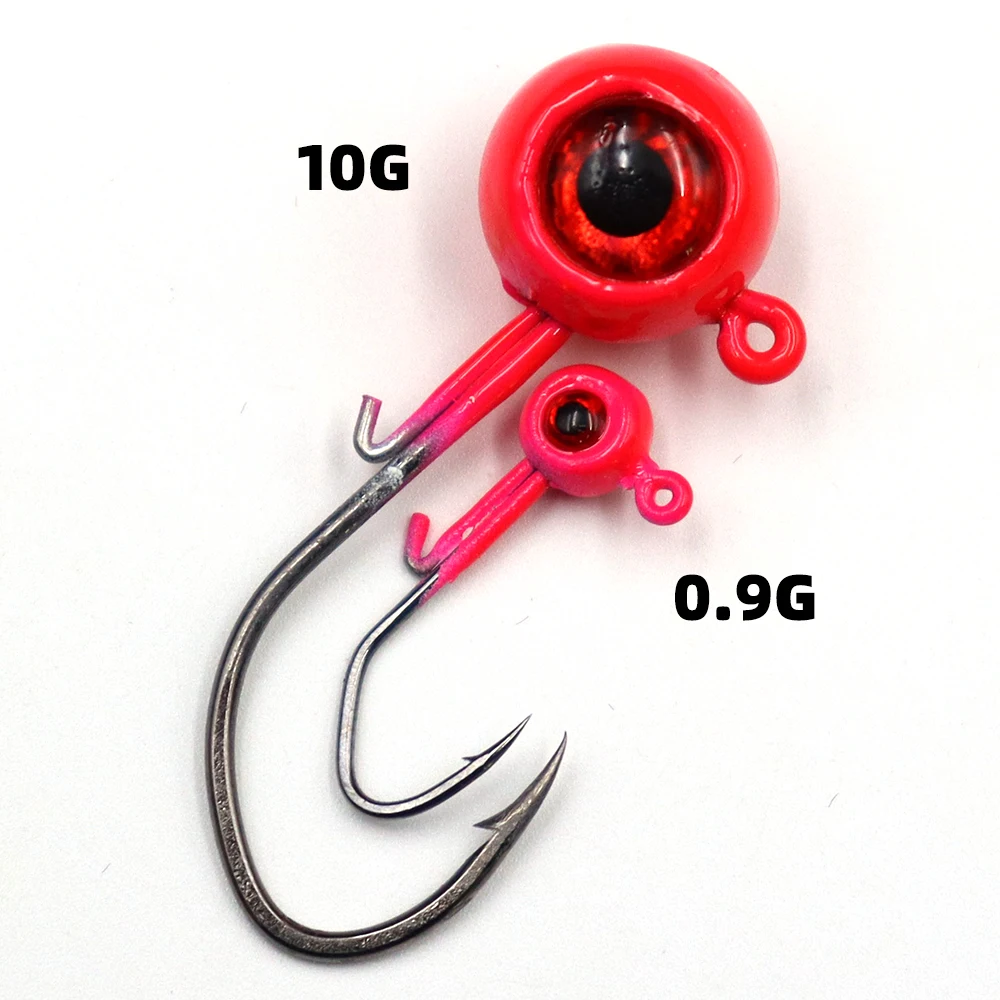 ZYZHE 4 Stück/Beutel JIG-Kopfhaken 0,9/1,75/3,5/7/10G 5 Farben Hochfeste Scharfe Haken Süßwasser-Angelhaken Weichköder-Haken – Detail 12