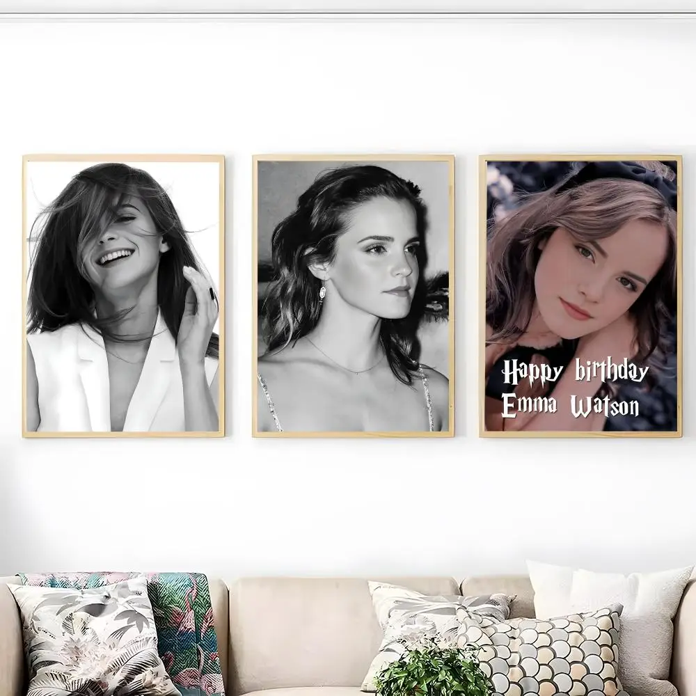 E-Emma Watson اللوحة الخط الحد الأدنى طباعة قماش المشارك غير المؤطرة جدار الفن لديكور المنزل مكتب #3