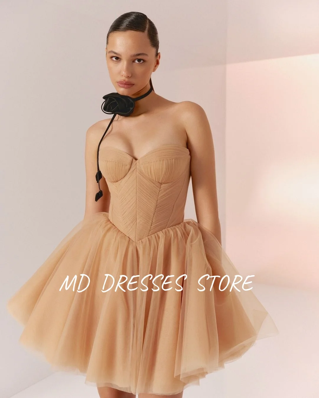 MD Modern Evening Gown High-Low A-line Detachable tail Sweetheart Collar Tulle Prom Down vestidos de fiesta Customised 2025
