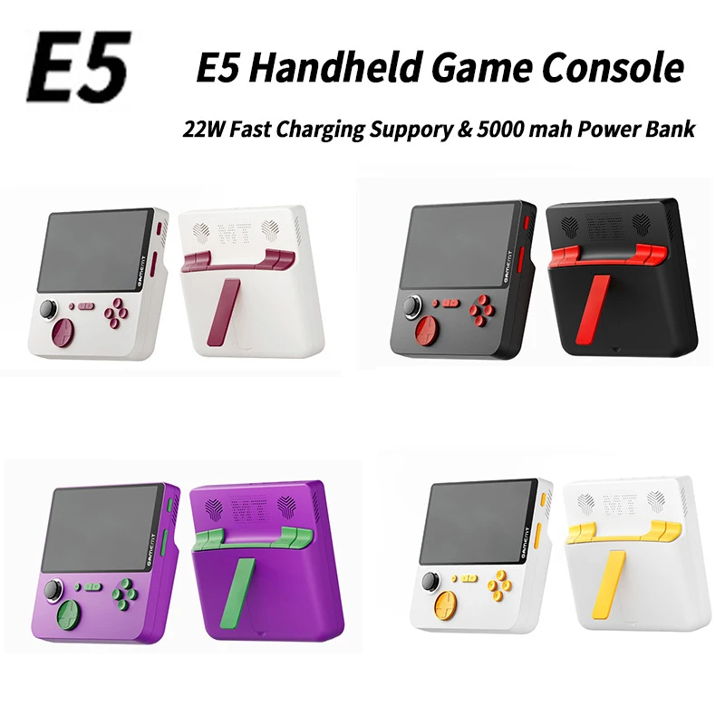 

E5 Handheld Game Machine Gamemt-Jerrymini New 5-Inch Ips Hd Big Screen With Bracket Charging Treasure 22w Fast Charging Gift