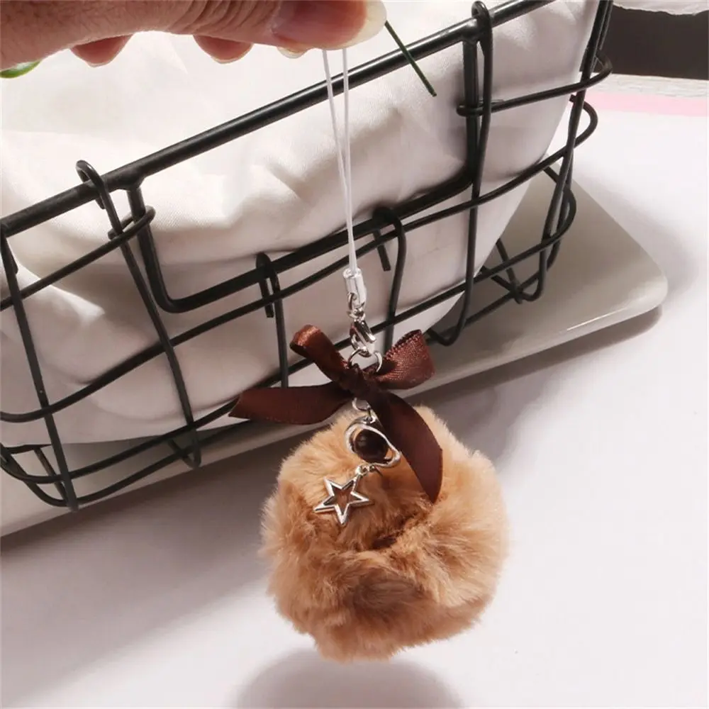 

Лента с бантом, ремешок для мобильного телефона, сумка, подвеска, держатель для ключей, подвеска в виде комок волос, подвесной шнур, красочные брелки с помпоном для женщин и девочек