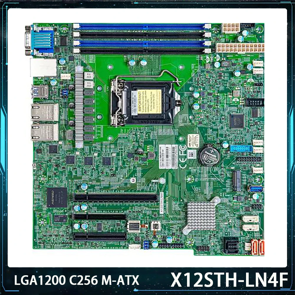 X12STH-LN4F For Supermicro LGA1200 C256 8XSATA3 128GB DDR4-3200MHz M-ATX Server Motherboard