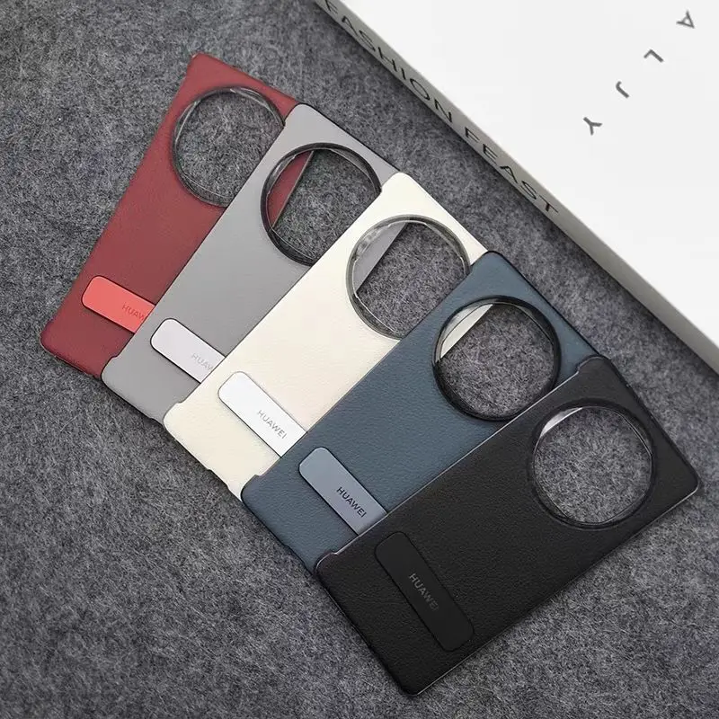 حافظة أصلية من الجلد الطبيعي لهاتف هواوي ميت X6 غطاء حامل واقٍ لهاتف الكمبيوتر الصلب مع مسند لهاتف Matex6