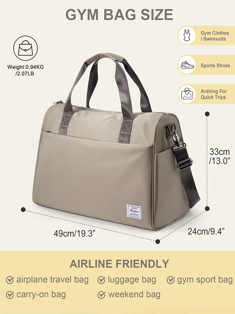 Cabin Airplane Travel Duffle Bag, Lightweight Weekend Bags for Women With Shoe Compartment, Men Large Hand Luggage Bag Tote Bag