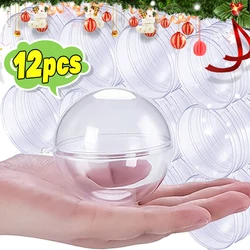 Christmas Hollow Ball Pendent Ornament White Transparent Plastic Hanging Balls New Year Festival Wedding Party Home Decoration