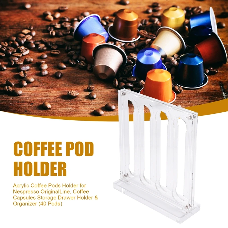 ABWR-Support de Dosettes de Café en Acrylique, Original, pour le Stockage des Capsules, 40 Dosettes