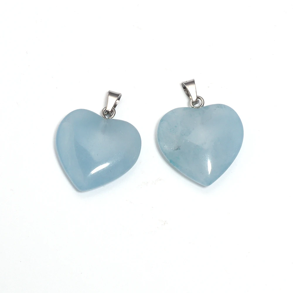 Natural Stone Mix Color Heart Shape Charms for DIY Making