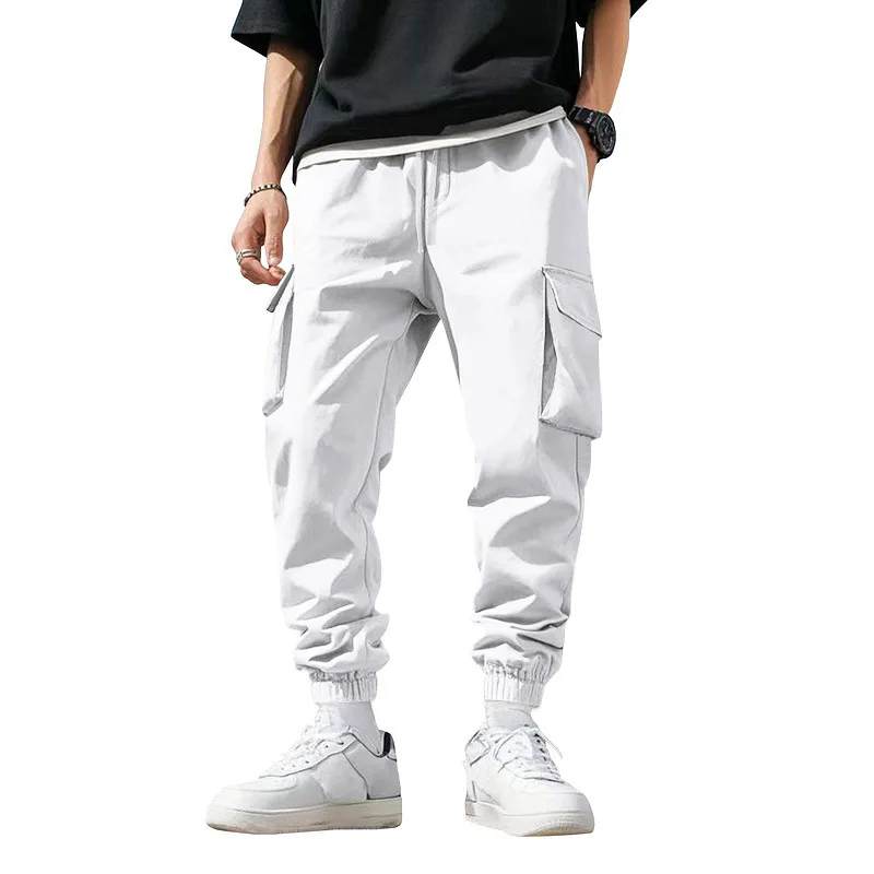 Picture 7: Men Multi Pocket Cargo Joggers Elastic Drawstring Waist Loose Casual Streetwear Lightweight Outdoor Daily Fashion Long Trousers