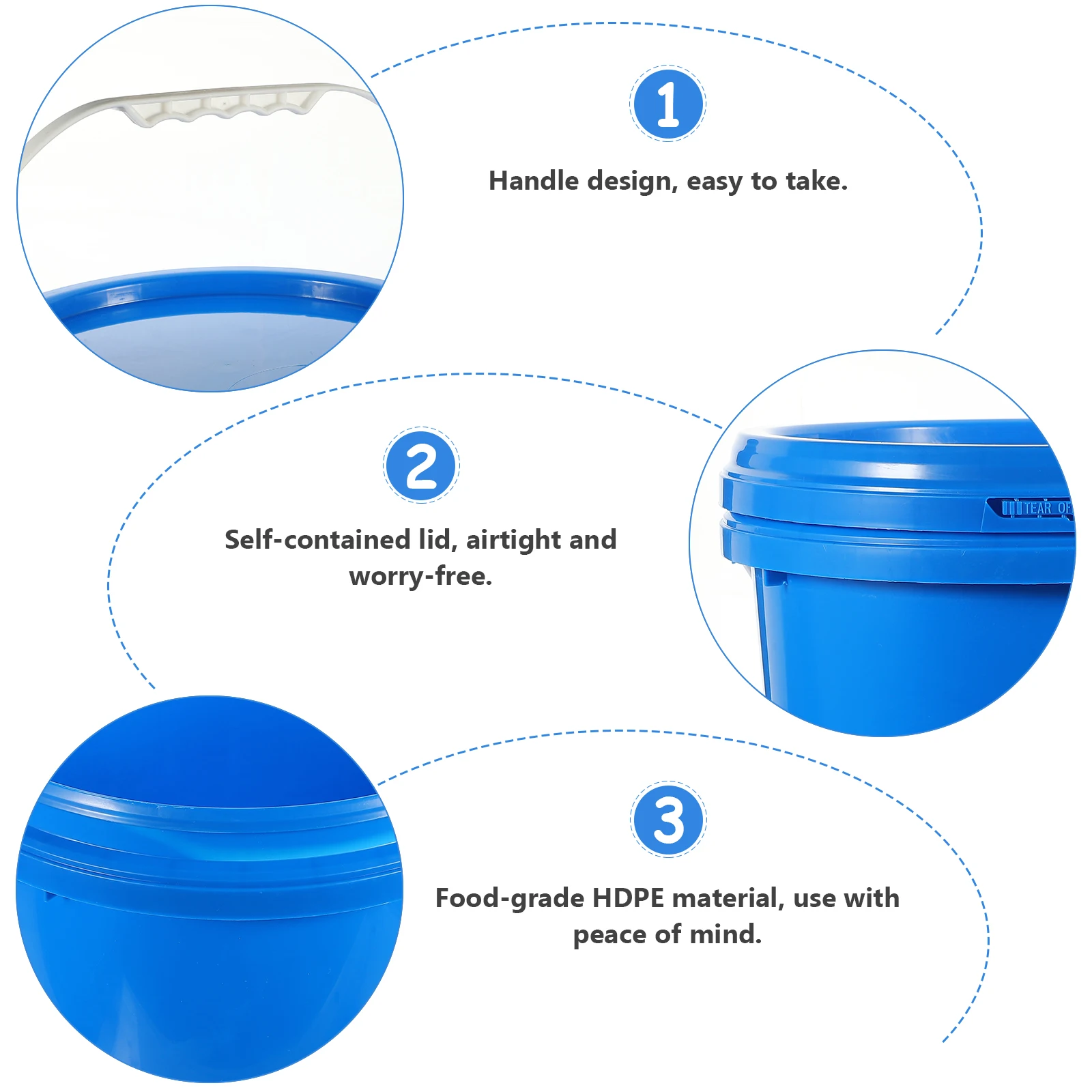 Painting Bucket 10 Liter Airtight Lid Hand Held Multi Purpose Durable Storage and Paint Container Round Bucket