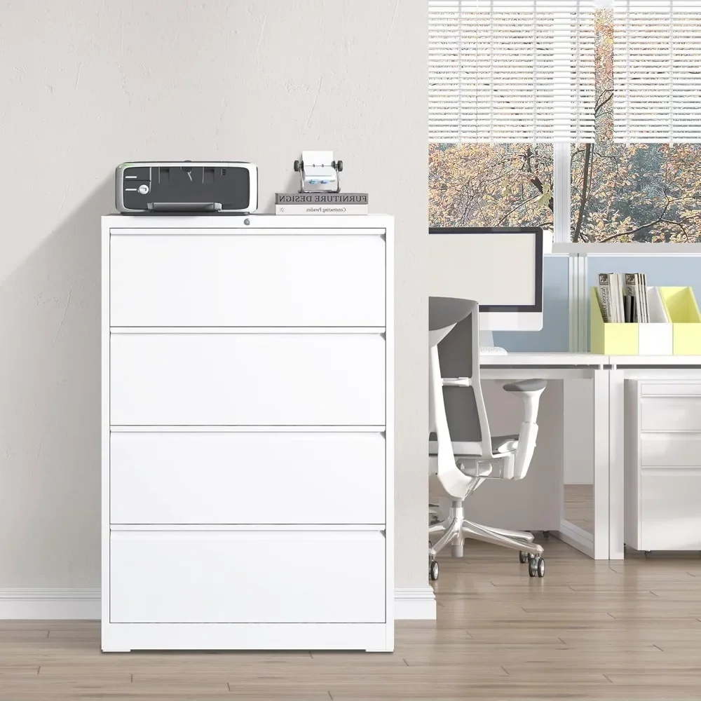 

Запирающийся шкаф для документов с 4 ящиками, сверхмощный большой металлический шкаф для документов, боковые шкафы для домашнего офиса, широкий стальной шкаф