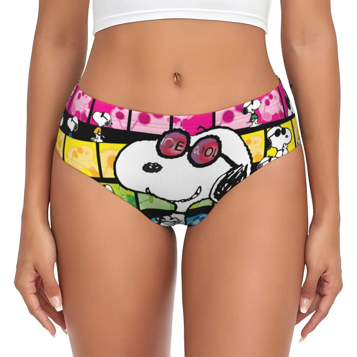 ملابس داخلية نسائية مخصصة S-Snoopyes Mangas ملابس داخلية نسائية كرتونية قابلة للتنفس سراويل داخلية