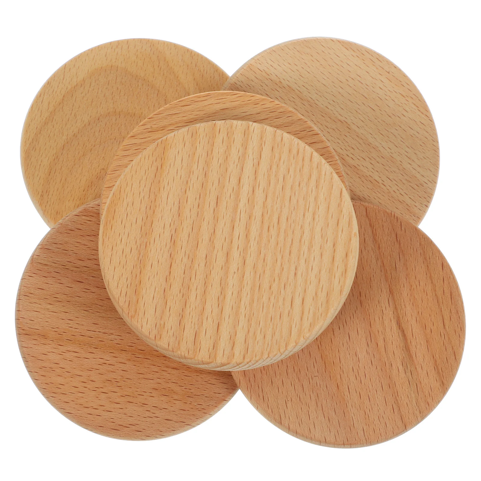

6pcs Wooden Coaster Set Heat Insulation Cup Mat For Table Drink Coasters Non-Slip Wood Table Cushion Home Coffee Accessories