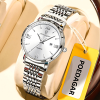 POEDAGAR Luxury Brand Watch For Woman Waterproof Luminous Date Ladies Watch Stainless Steel Quartz Fashion Women's Watches Reloj