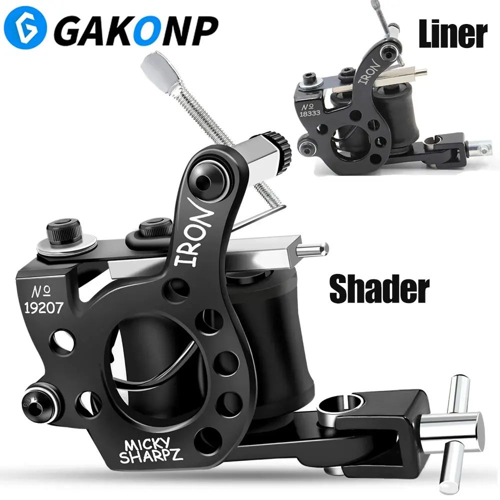 

Professional Tattoo Machine Gun 10 Wrap Coil Tattoo Machine for Liner Shader Black Iron Tattoo Gun for Tattoo Artist Beginner