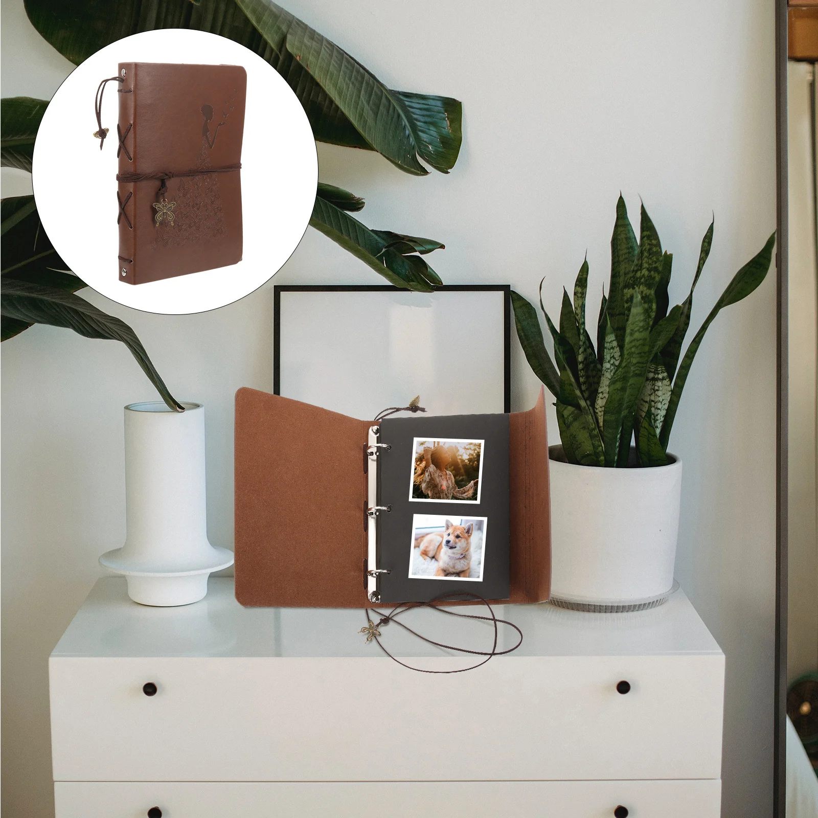 

Vintage Photo Album Pu Diy Scrapbook Portable Picture Holder For Family Memory Keeper Retro Style Blank Album Kids Gifts