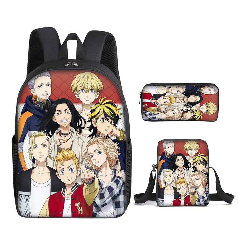 

Mochila Tokyo Revengers Anime Backpack for Teenage Bag Laptop Bagpacks 3D Schoobags Boys Girls Bookbag With Shoulder Bag Pen Bag