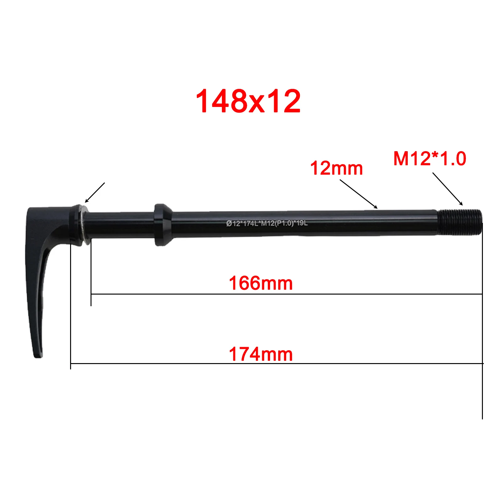 ل BMC CUBE من خلال رافعة المحور استبدال قطع الغيار 1X100/142/148x12 مللي متر 40-80 جرام سبائك الألومنيوم الأسود مفيدة #5