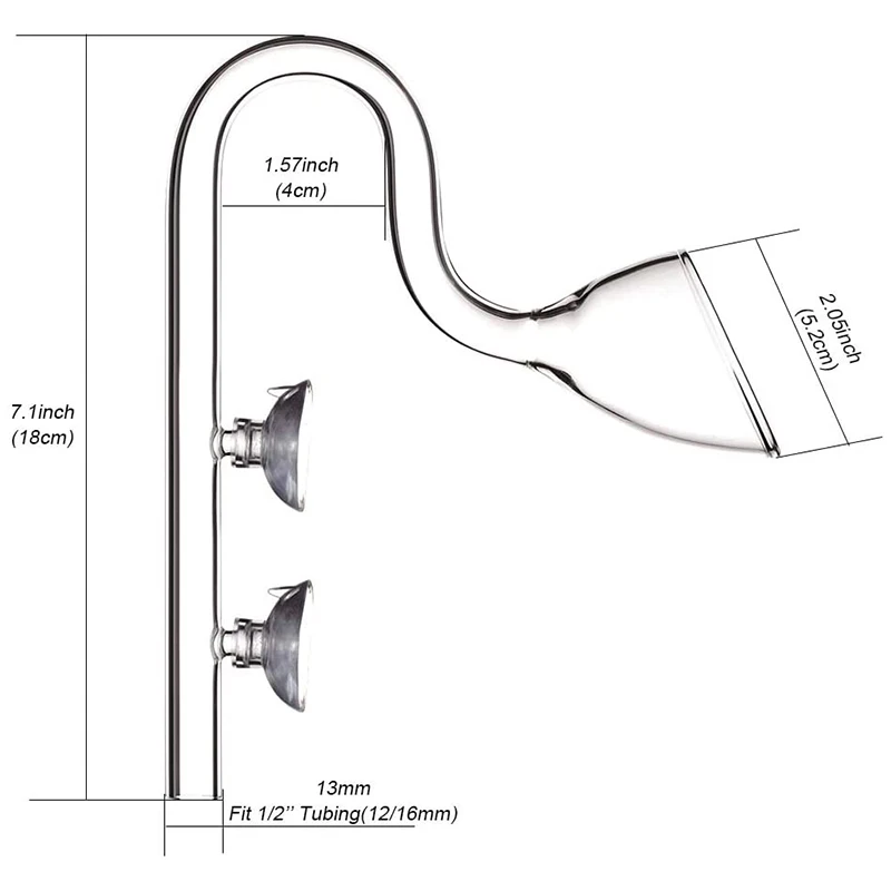 Aquarium Glass Kit With Deoiling Film Inflow And Horn Outflow For Fish Tank Filter Tube 13Mm Set For 12/16Mm