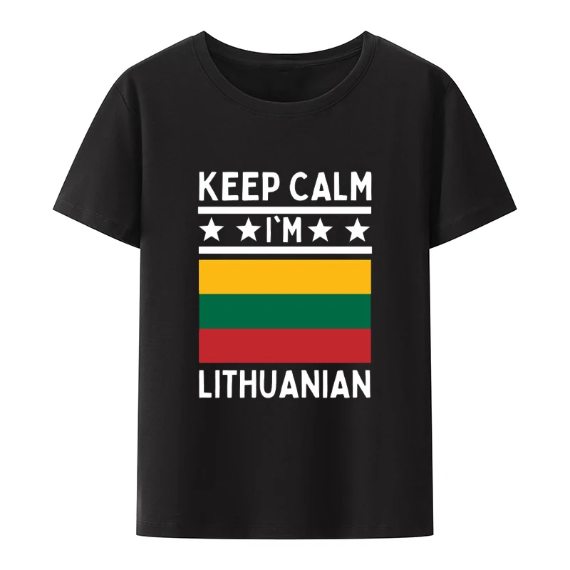 Proud Lithuanian Flag Modal Print Tee Classic Men Women Short-sleev Loose Breathable Graphic T Shirts Humor Fashion Camisetas