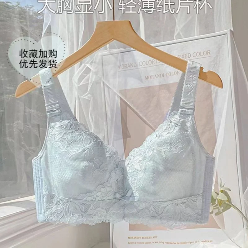 초박형 레이스 여름 새로운 통기성 브래지어, 대형 속옷, 여성용 모임 브래지어