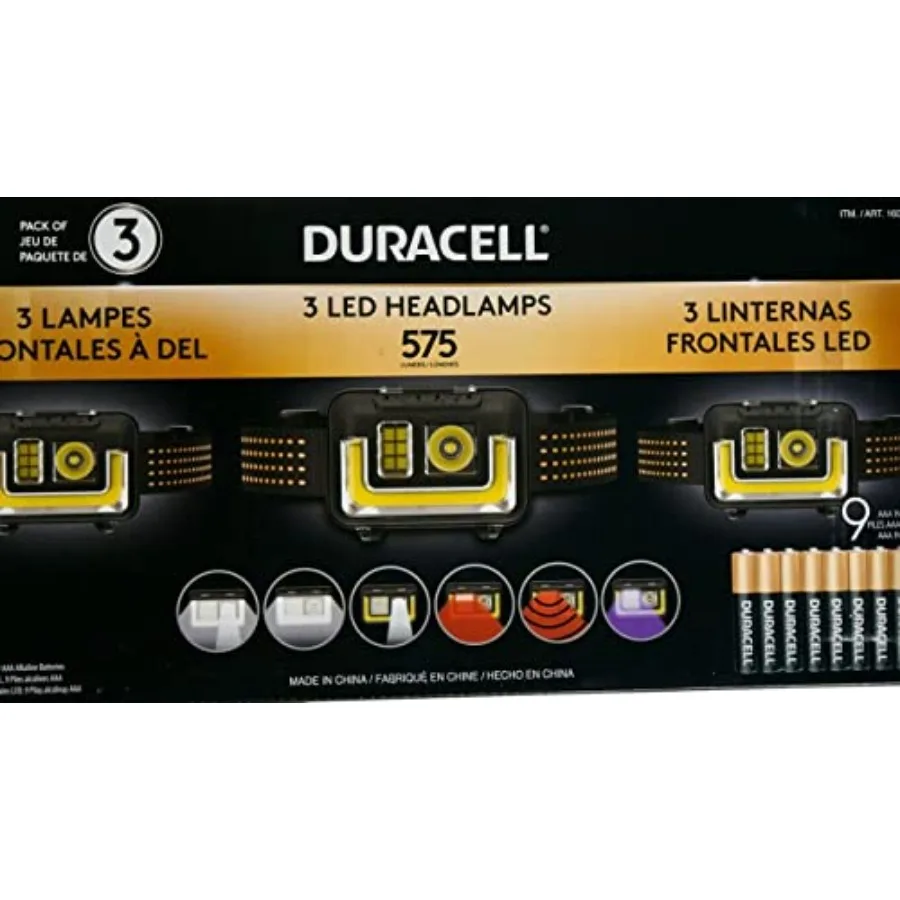 LED Headlamps 575 Lumens 3 Count