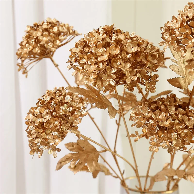 Golden Artificial Plants Maple Leaf Christmas Decor Home Living Room Desk Decoration Party Wedding Holiday Flower Arrangement